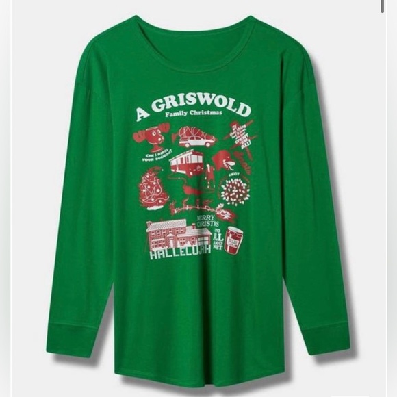 Torrid Christmas Vacation Classic Fit Cotton Long Sleeve Tee Size 1x NWT - Picture 1 of 5